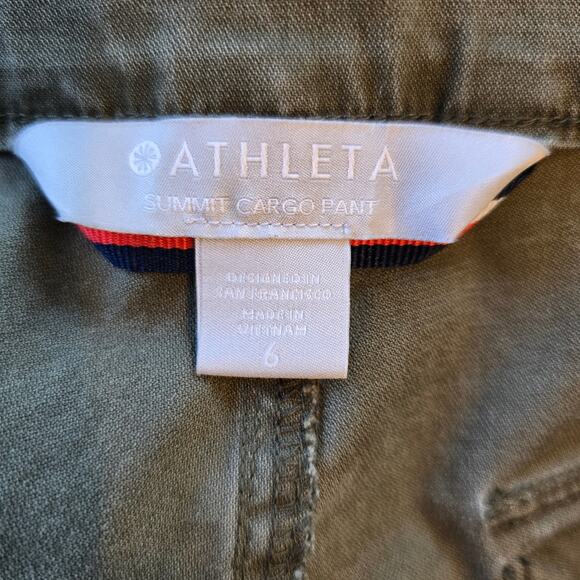 Athleta Summit Cargo Pant Women's 6 Army Green Side Stripe Athleisure Hiking - Picture 7 of 10